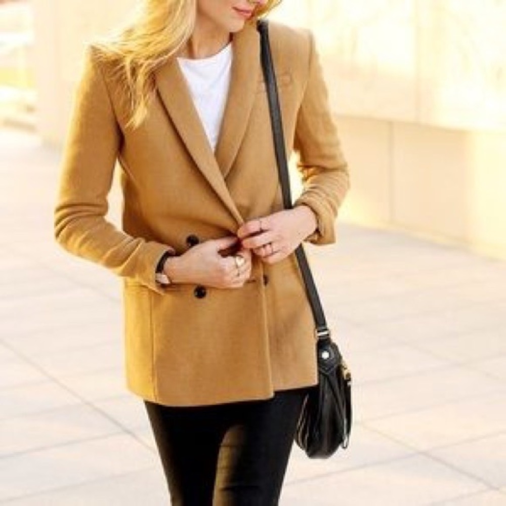Banana Republic Camel Double-breasted Blazer/Coat